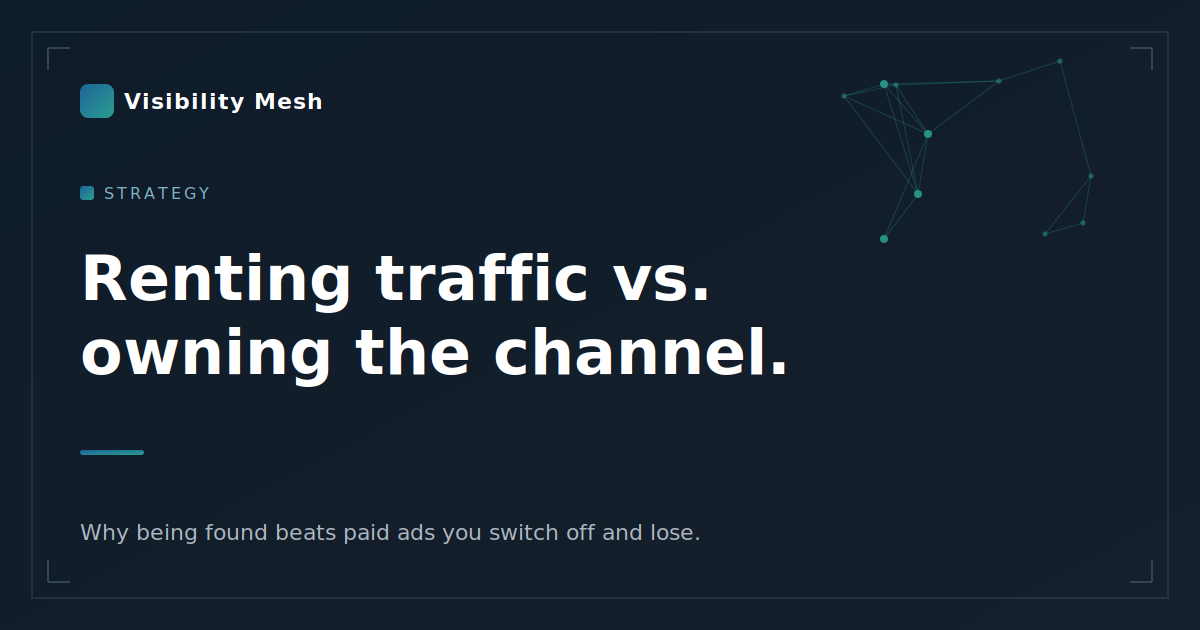Renting traffic versus owning the channel — Visibility Mesh