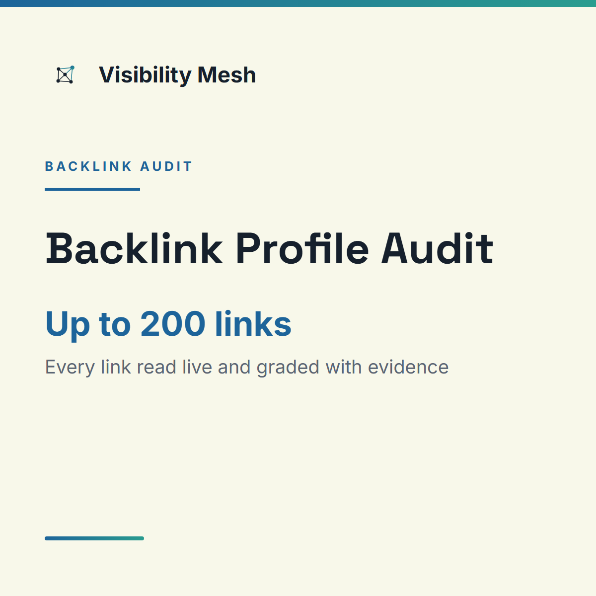 Visibility Mesh Backlink Profile Audit, up to 200 links